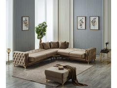 Bolivya Beige Convertible Sectional Sofa - Ornate Home