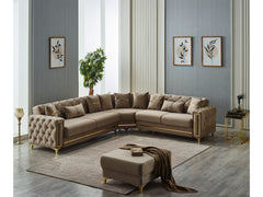 Bolivya Beige Convertible Sectional Sofa - Ornate Home