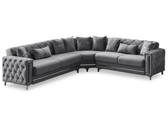 Bolivya Grey Convertible Sectional Sofa - Ornate Home