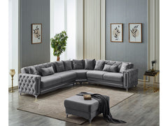 Bolivya Grey Convertible Sectional Sofa - Ornate Home