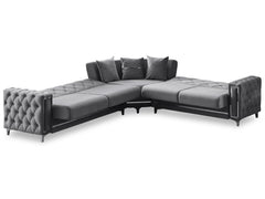 Bolivya Grey Convertible Sectional Sofa - Ornate Home