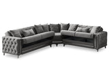 Bolivya Grey Convertible Sectional Sofa - Ornate Home