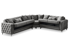 Bolivya Grey Convertible Sectional Sofa - Ornate Home