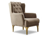 Bolivya Beige Chair With Gold Legs