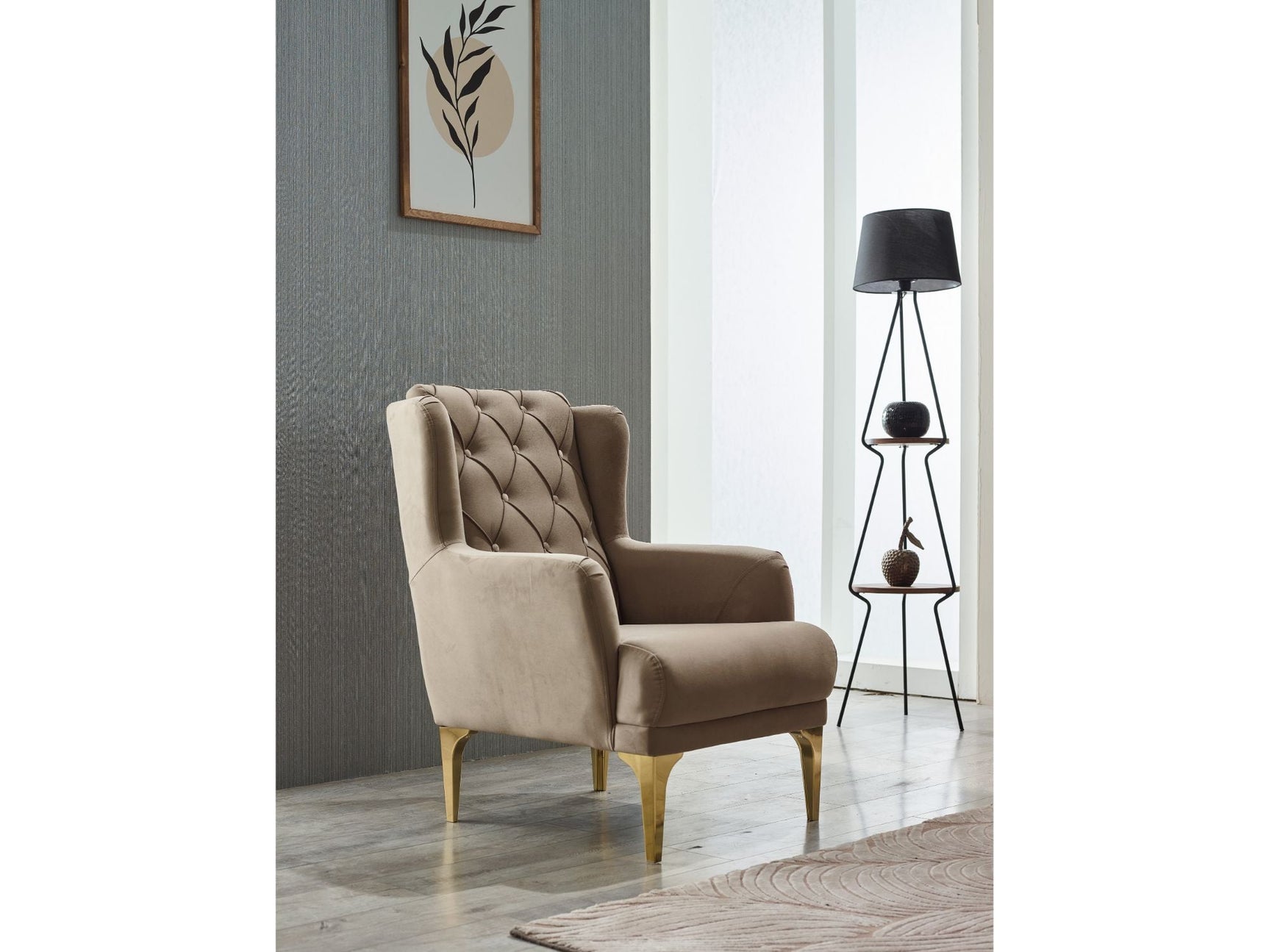 Bolivya Beige 3-pieces (Sofa & Loveseat & Chair) Living Room Set