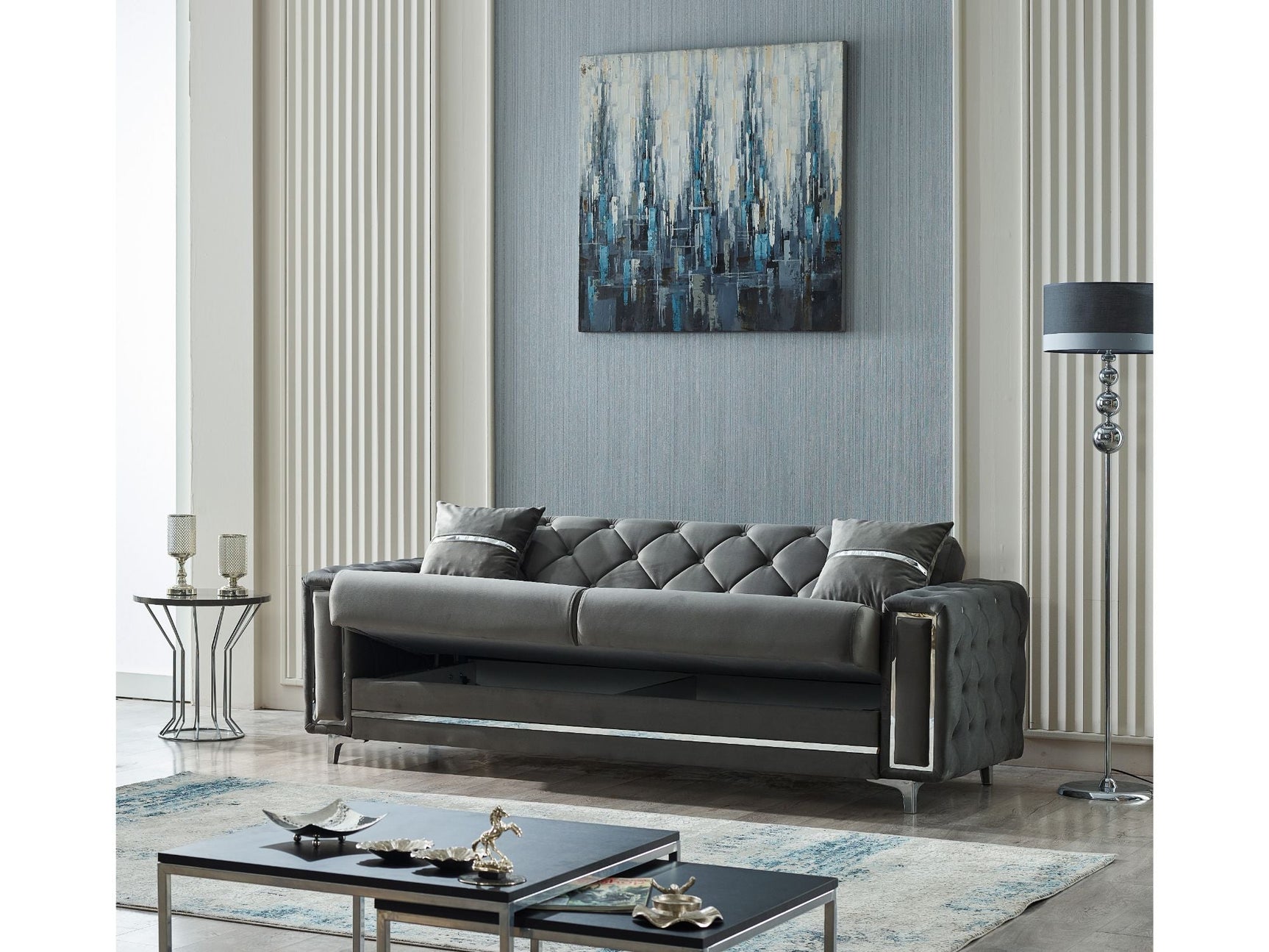 Bolivya Grey 3-pieces (Sofa & Loveseat & Chair) Living Room Set