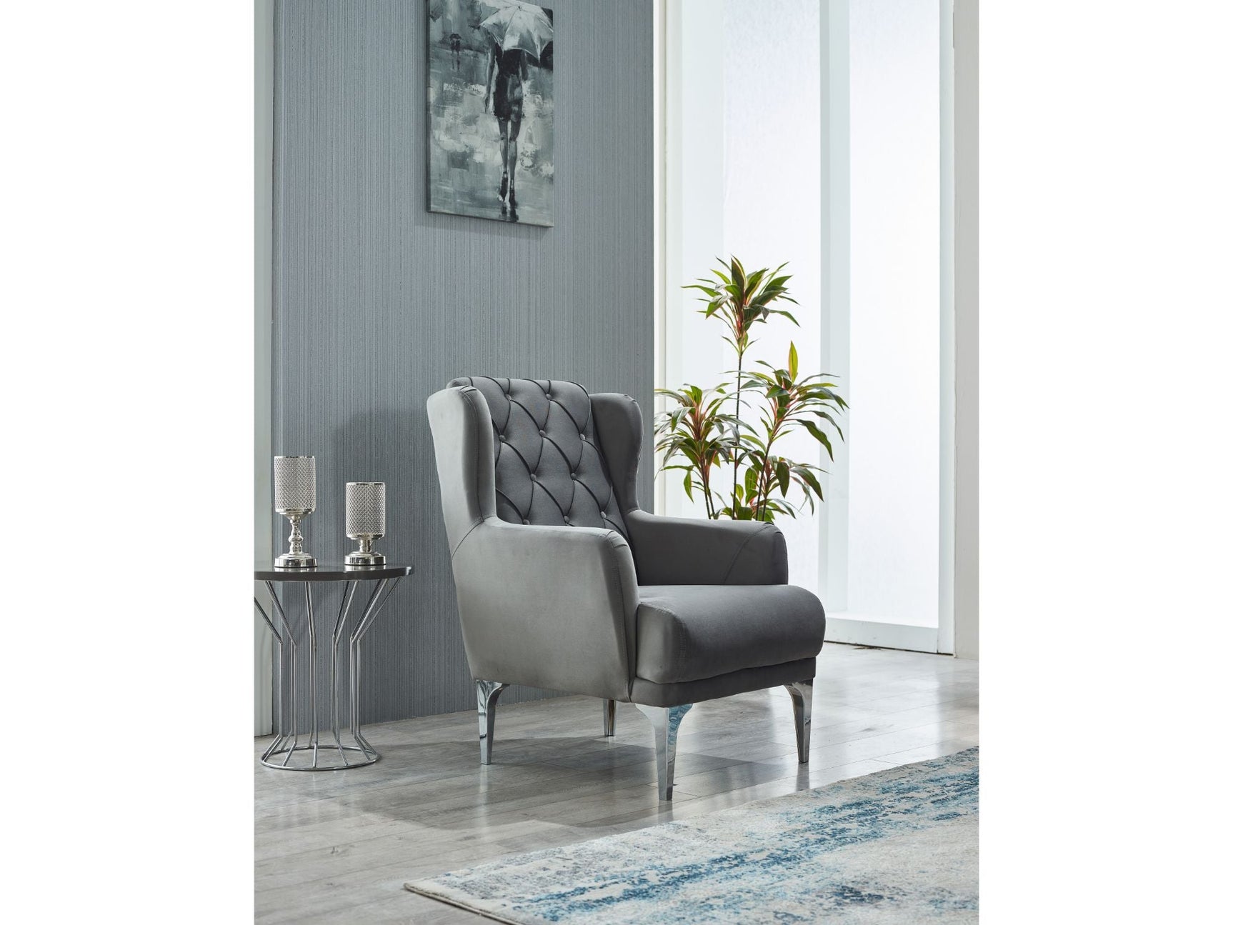 Bolivya Grey 3-pieces (Sofa & Loveseat & Chair) Living Room Set