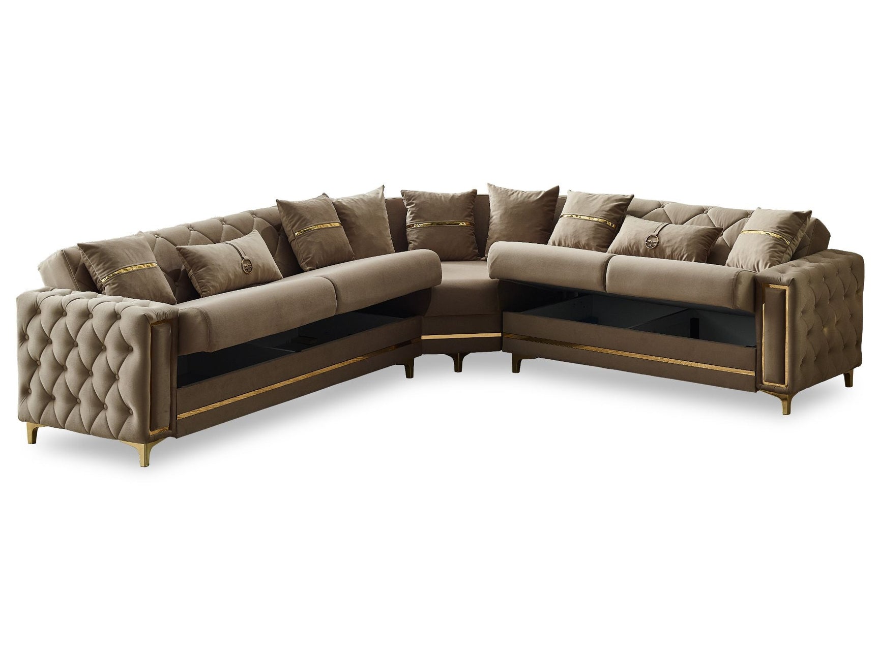 Bolivya Beige Convertible Sectional Sofa