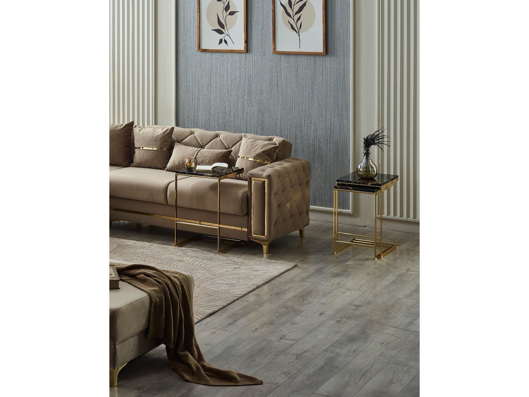 Bolivya Beige Convertible Sectional Sofa