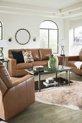 Bolsena Caramel Leather Living Room Set / 3pc - Ornate Home