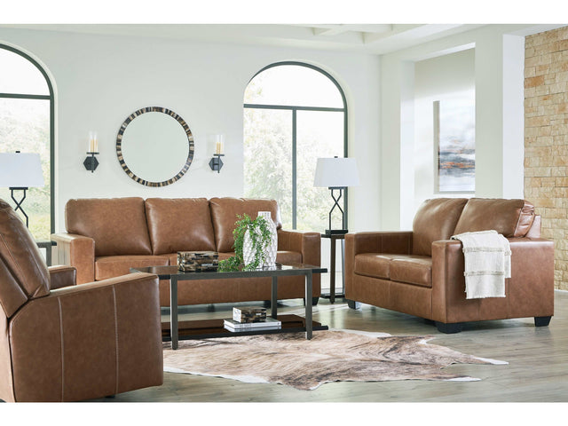 Bolsena Caramel Leather Living Room Set / 3pc - Ornate Home