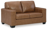 Bolsena Caramel Leather Loveseat (Online Special Price) - Ornate Home
