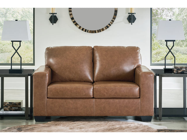 Bolsena Caramel Leather Loveseat - Ornate Home
