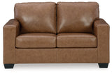 Bolsena Caramel Leather Loveseat - Ornate Home