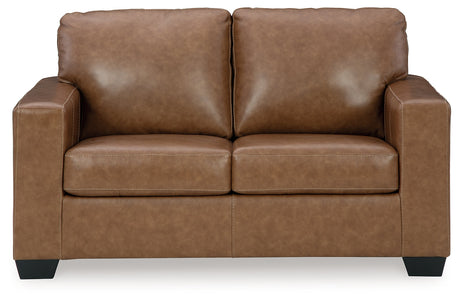 Bolsena Caramel Leather Loveseat - Ornate Home