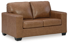 Bolsena Caramel Leather Loveseat - Ornate Home