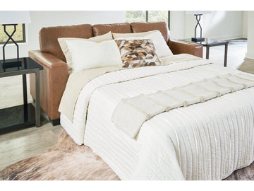 Bolsena Caramel Leather Queen Sofa Sleeper - Ornate Home