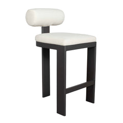 Bolster Back Black/White Outdoor Bar Stool - Ornate Home