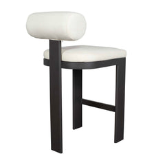 Bolster Back Black/White Outdoor Bar Stool - Ornate Home