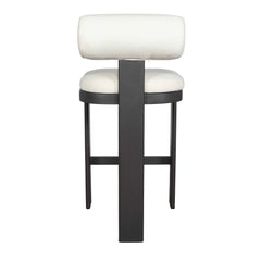 Bolster Back Black/White Outdoor Bar Stool - Ornate Home