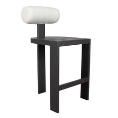 Bolster Back Black/White Outdoor Bar Stool - Ornate Home