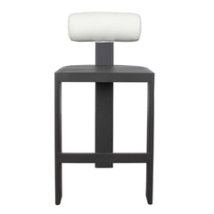 Bolster Back Black/White Outdoor Bar Stool - Ornate Home
