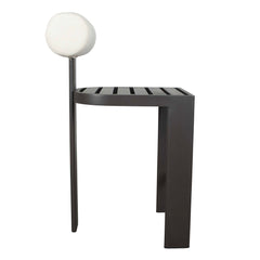 Bolster Back Black/White Outdoor Bar Stool - Ornate Home