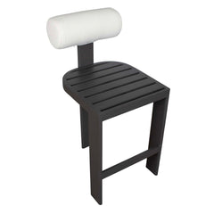 Bolster Back Black/White Outdoor Bar Stool - Ornate Home