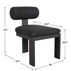 Bolster Back Charcoal Outdoor Dining Chair - Ornate Home