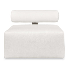 Bolster Back White Armless Outdoor Sofa - Ornate Home