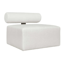 Bolster Back White Armless Outdoor Sofa - Ornate Home