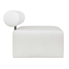 Bolster Back White Armless Outdoor Sofa - Ornate Home