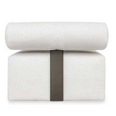 Bolster Back White Armless Outdoor Sofa - Ornate Home