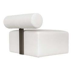 Bolster Back White Armless Outdoor Sofa - Ornate Home