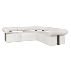 Bolster Back White Armless Outdoor Sofa - Ornate Home