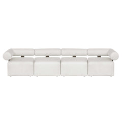 Bolster Back White Armless Outdoor Sofa - Ornate Home