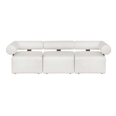 Bolster Back White Armless Outdoor Sofa - Ornate Home