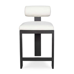 Bolster Back White Outdoor Counter Stool - Ornate Home