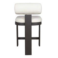 Bolster Back White Outdoor Counter Stool - Ornate Home