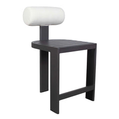 Bolster Back White Outdoor Counter Stool - Ornate Home