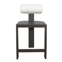 Bolster Back White Outdoor Counter Stool - Ornate Home