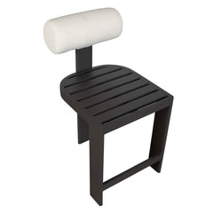 Bolster Back White Outdoor Counter Stool - Ornate Home