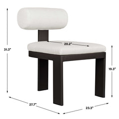 Bolster Back White Outdoor Dining Chair - Ornate Home