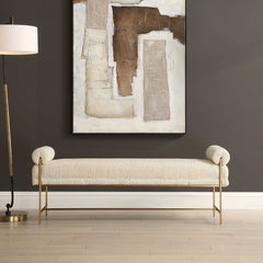 Bolster Pearl White Bench - Ornate Home