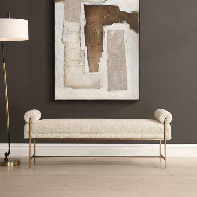 Bolster Pearl White Bench - Ornate Home