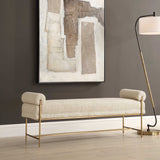 Bolster Pearl White Bench - Ornate Home