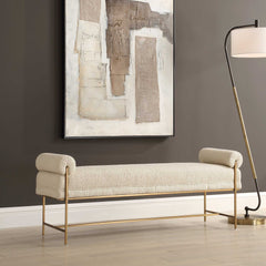 Bolster Pearl White Bench - Ornate Home