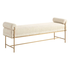 Bolster Pearl White Bench - Ornate Home