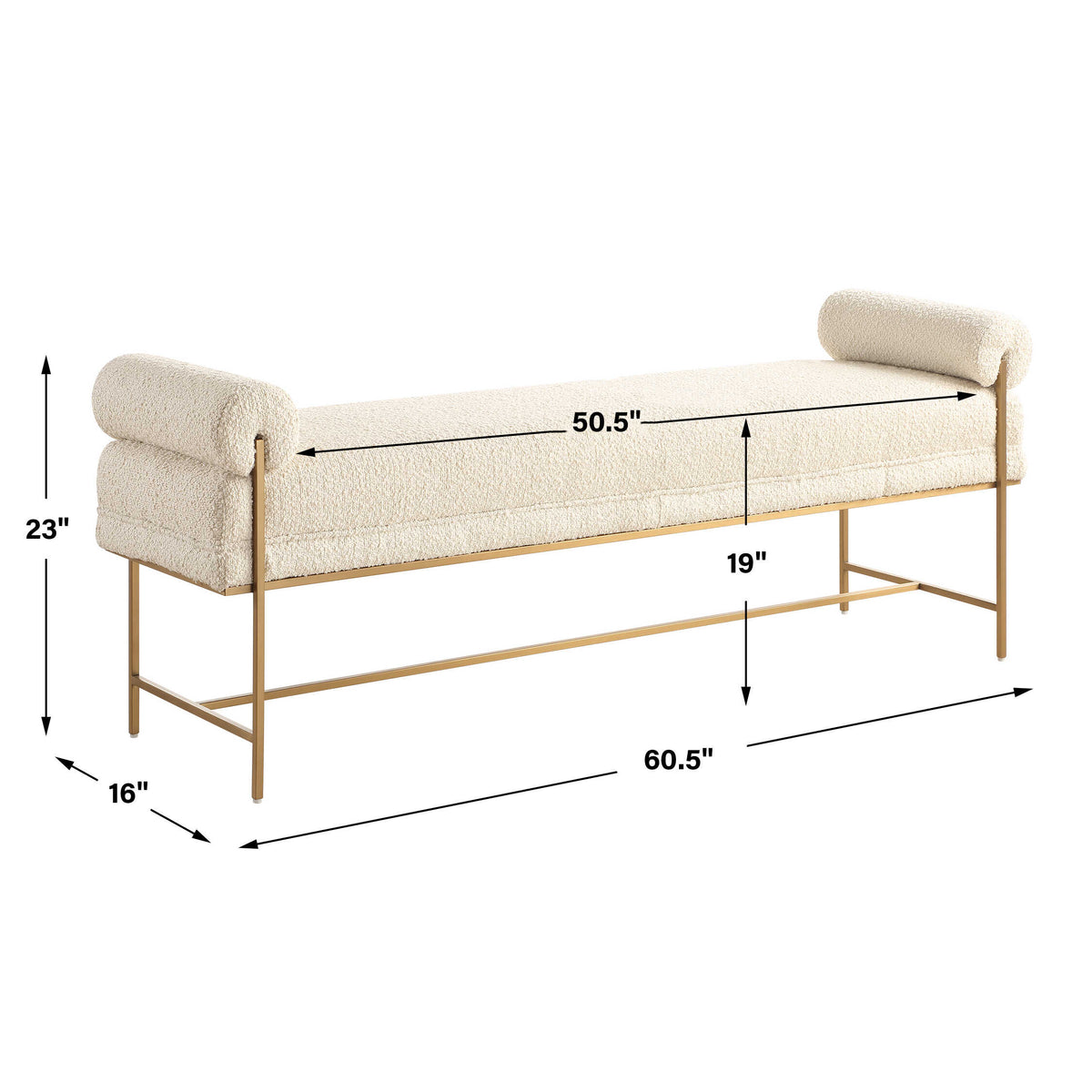 Bolster Pearl White Bench - Ornate Home