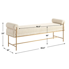 Bolster Pearl White Bench - Ornate Home